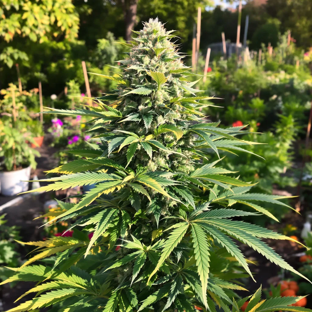 Lemon OG Kush 50% indica / 50% sativa — fleur avec trichomes visibles