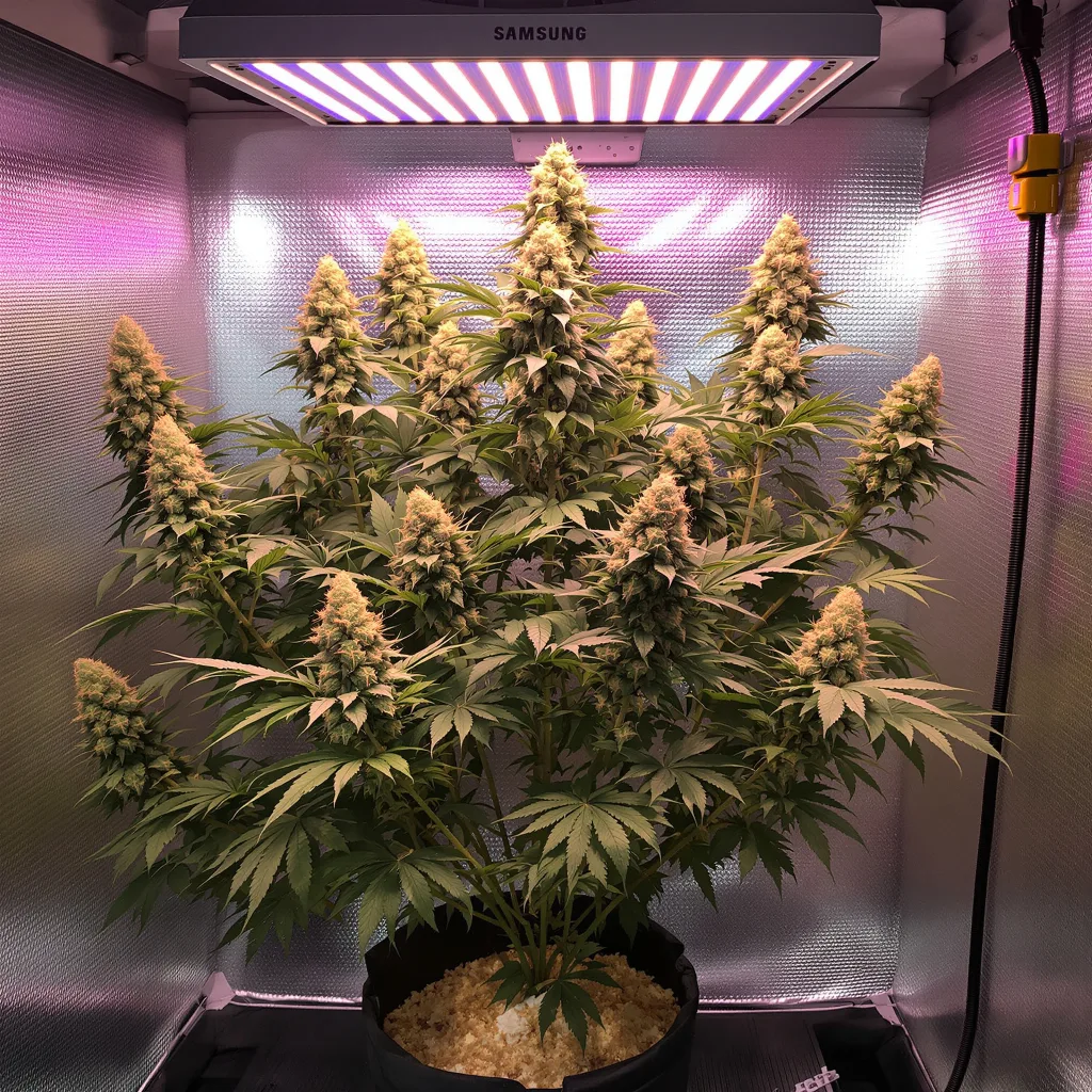 Plante de cannabis Lemon OG Kush en floraison — 120-180 cm féminisée