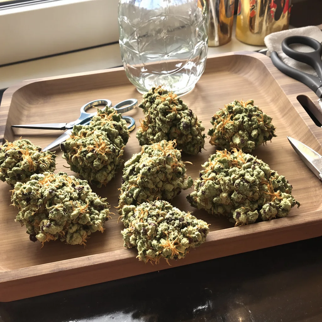 Lemon Skunk 30% indica / 60% sativa — fleur avec trichomes visibles