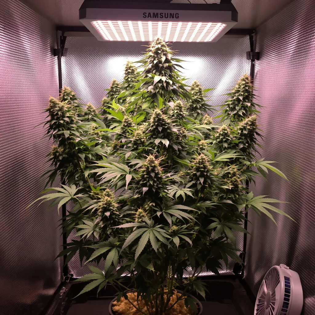 Plante de cannabis Lemon Skunk en floraison — 60-100 cm autofloraison