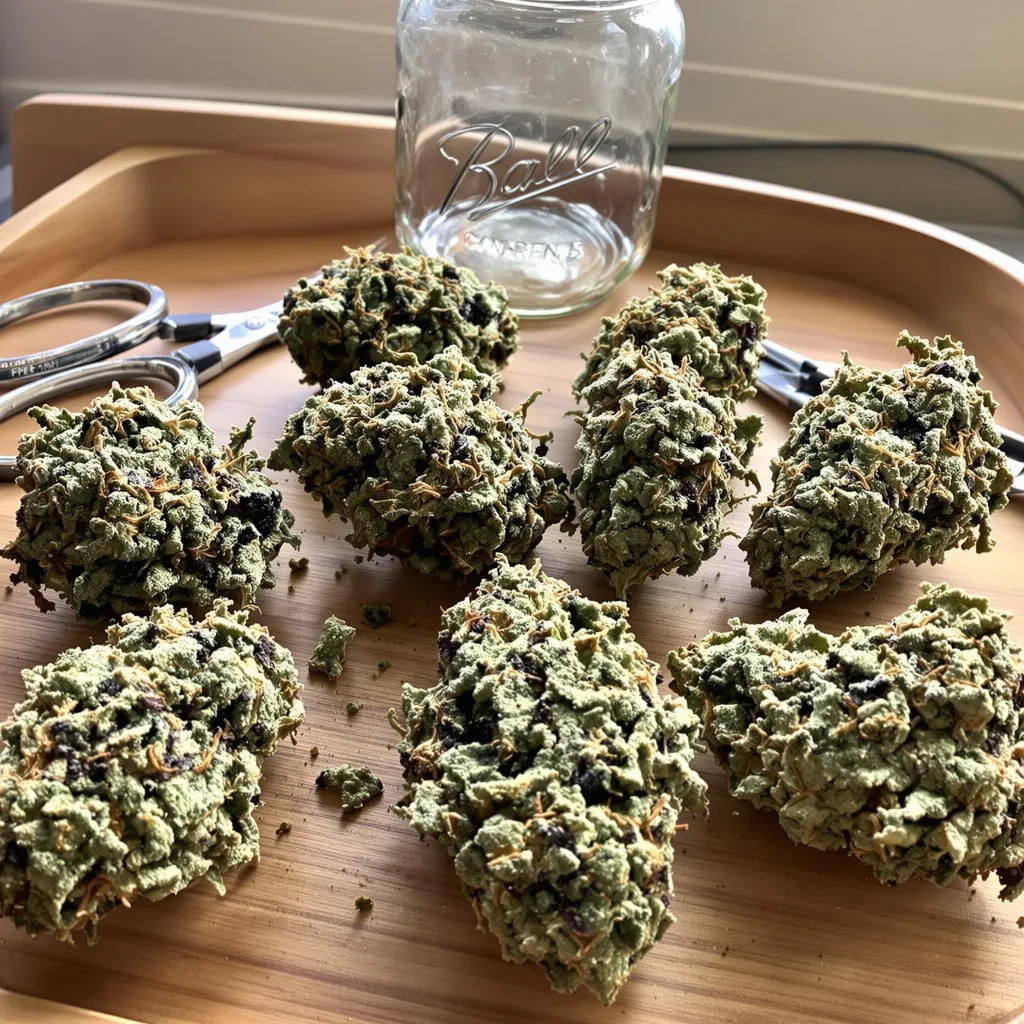 Lemon Skunk 30% indica / 60% sativa — fleur avec trichomes visibles