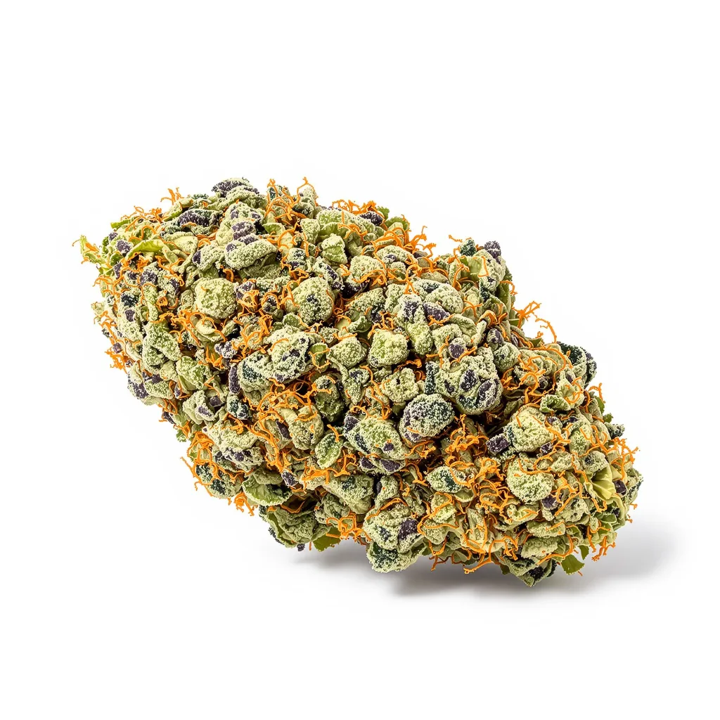 Lemon Tree 61% indica / 39% sativa — fleur avec trichomes visibles