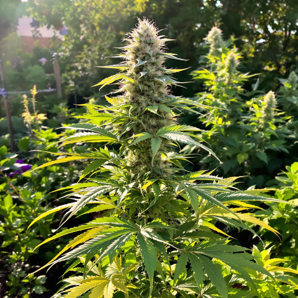 Lethal Purple 38% indica / 62% sativa — fleur avec trichomes visibles