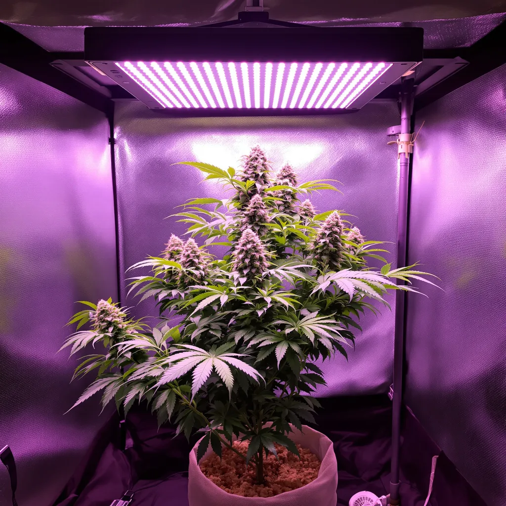 Plante de cannabis Lime Purple Mist en floraison — 90-130 cm féminisée