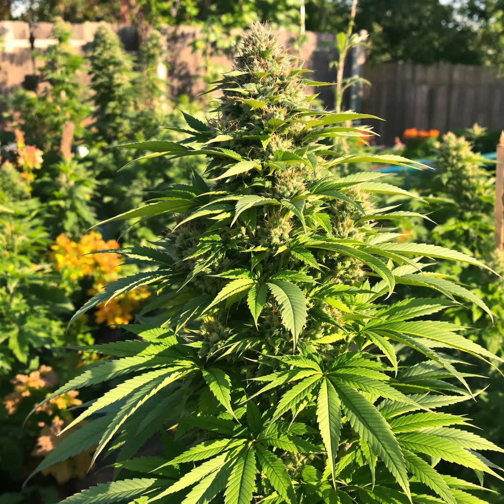 London Pound Cake 73% indica / 27% sativa — fleur avec trichomes visibles