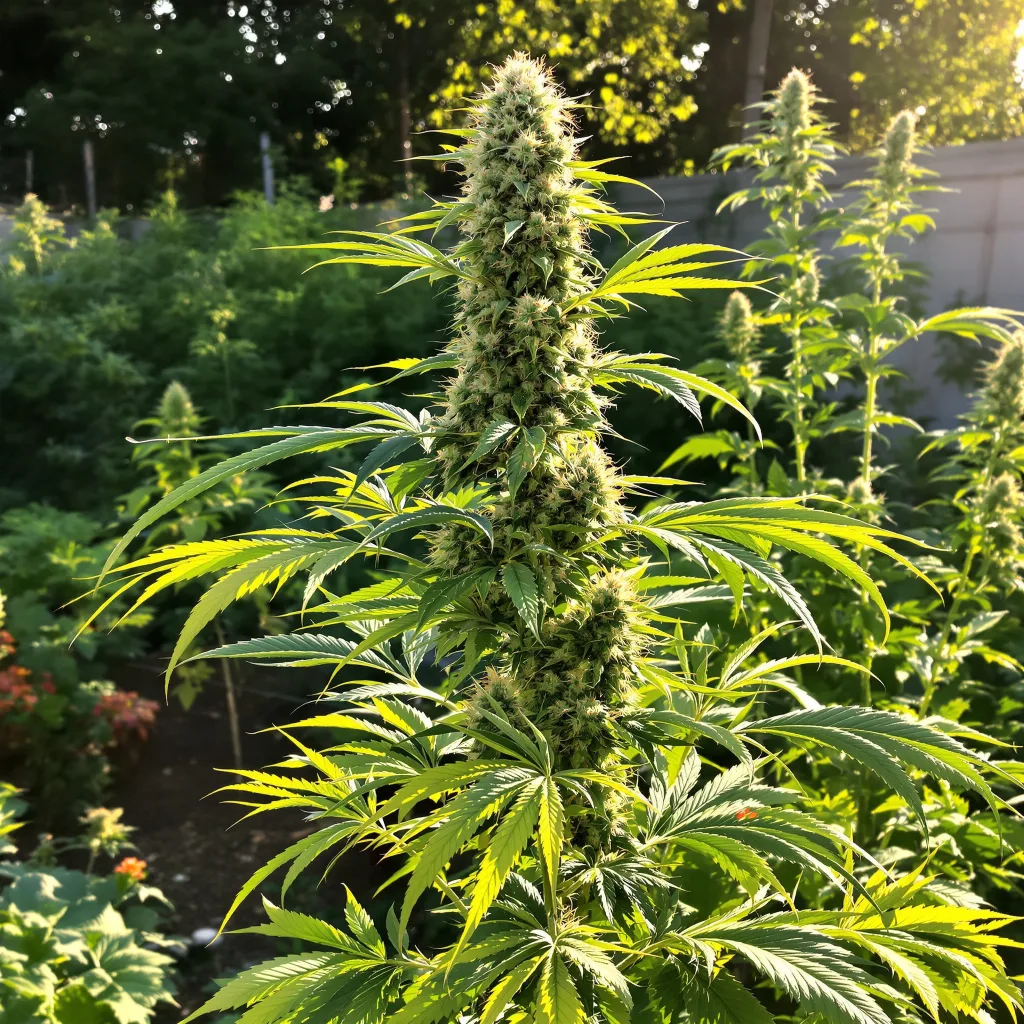 Longbottom Leaf 39% indica / 61% sativa — fleur avec trichomes visibles
