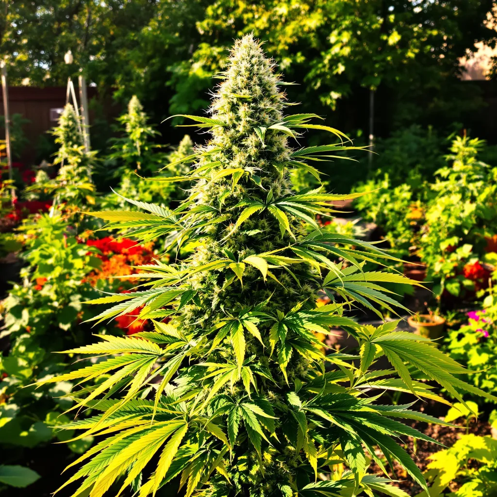 Lowryder 44% indica / 56% sativa — fleur avec trichomes visibles