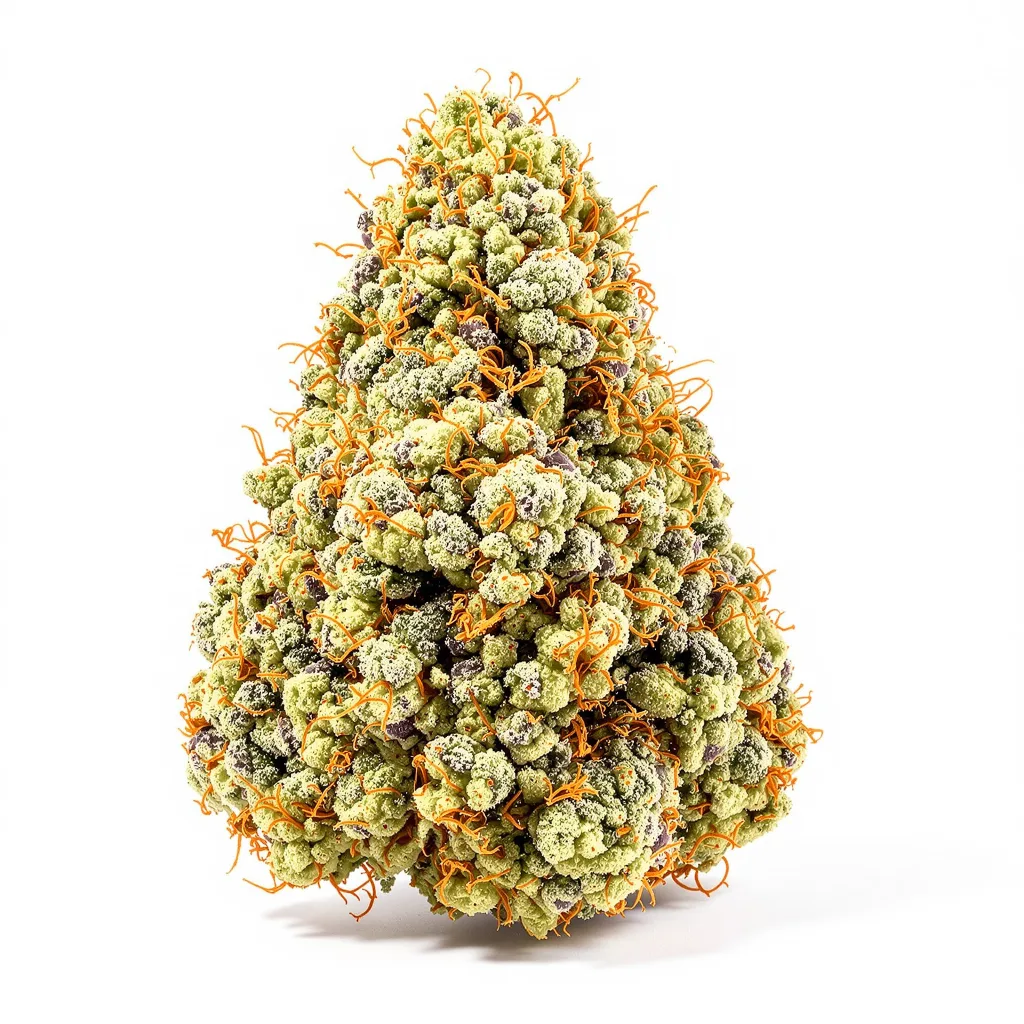 LSD 49% indica / 51% sativa — fleur avec trichomes visibles
