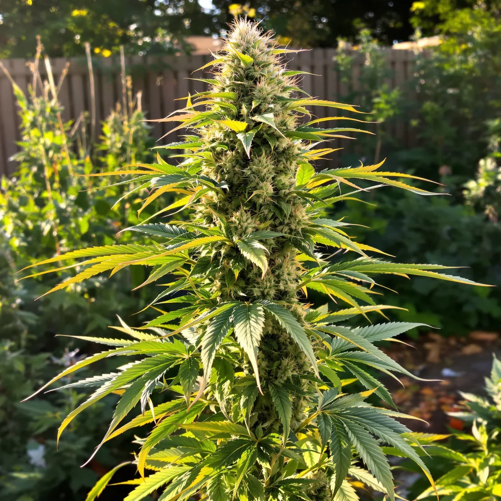 LSD 49% indica / 51% sativa — fleur avec trichomes visibles
