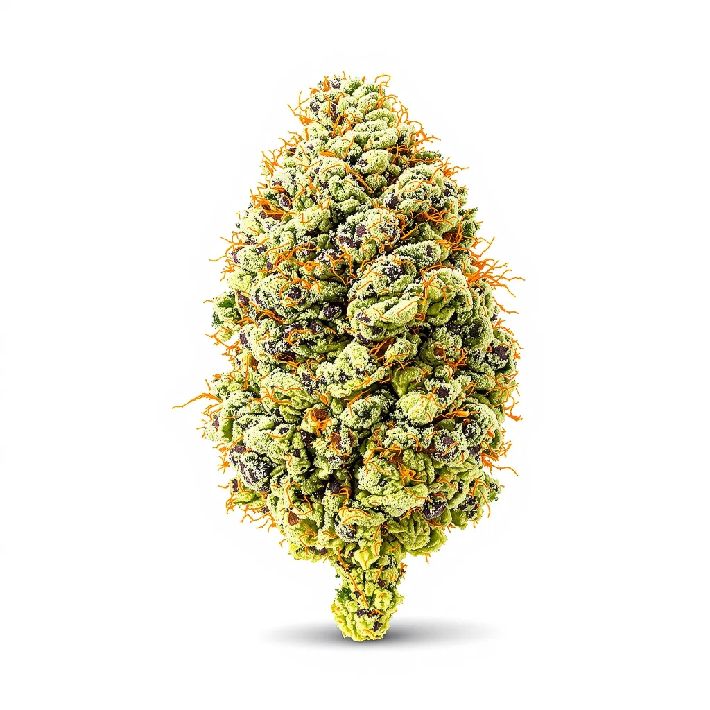 Lucid Blue 61% indica / 39% sativa — fleur avec trichomes visibles