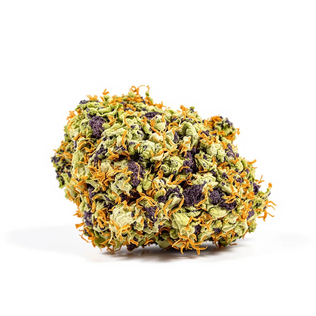 Lucky Dog 81% indica / 19% sativa — fleur avec trichomes visibles