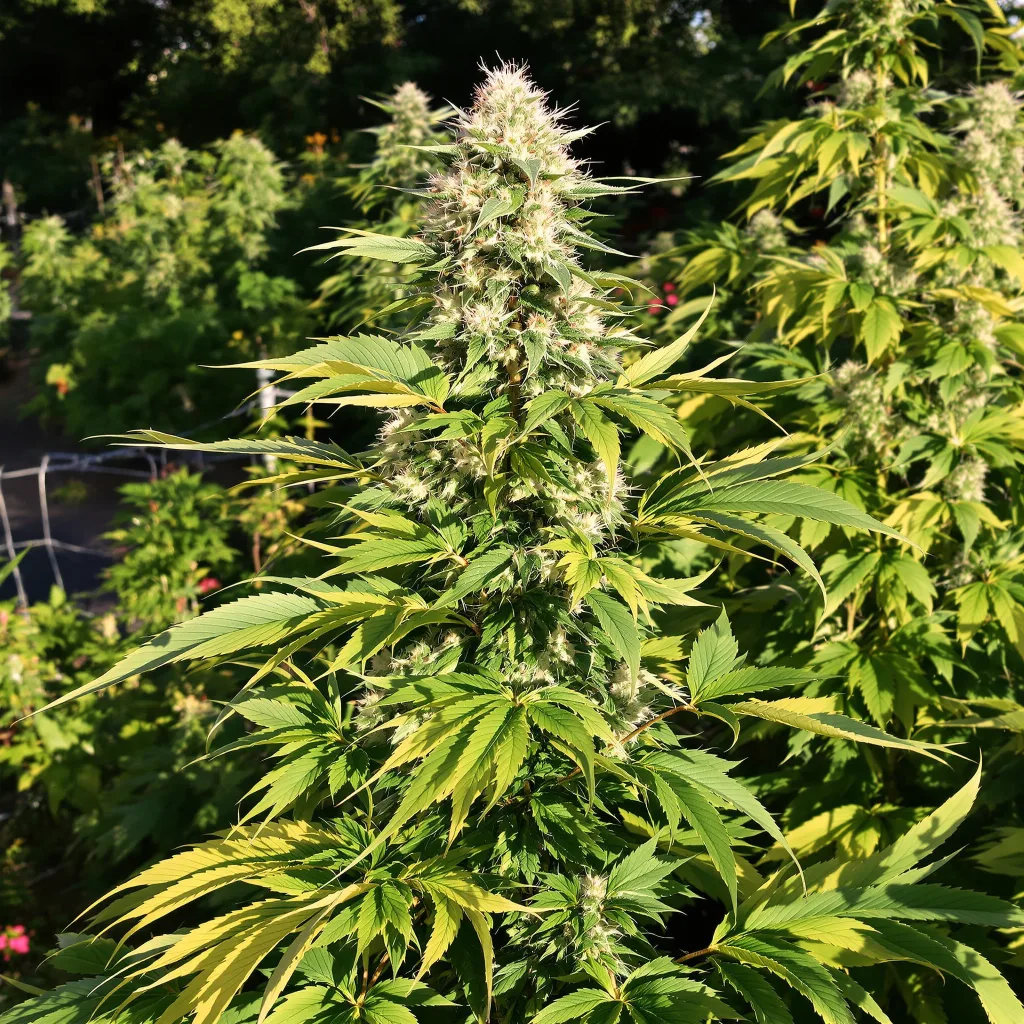 Lucky 54% indica / 46% sativa — fleur avec trichomes visibles