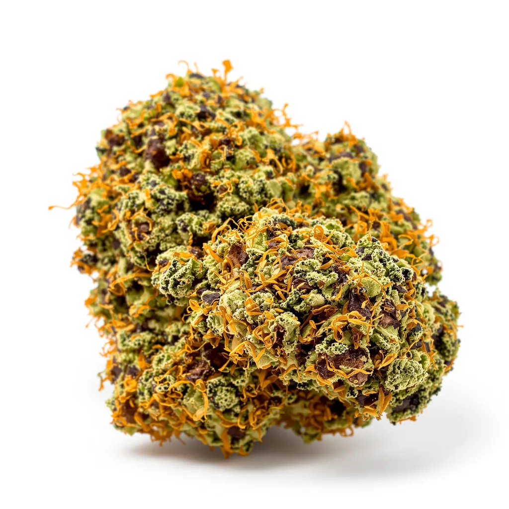 Mafia Funeral 84% indica / 16% sativa — fleur avec trichomes visibles