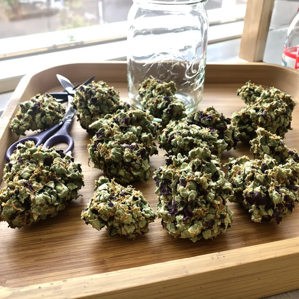 Magic Beans OG 69% indica / 31% sativa — fleur avec trichomes visibles