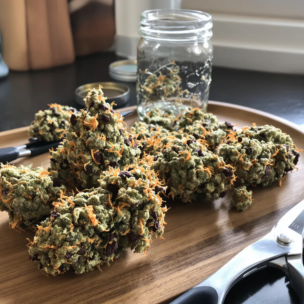 Magnum 49% indica / 51% sativa — fleur avec trichomes visibles