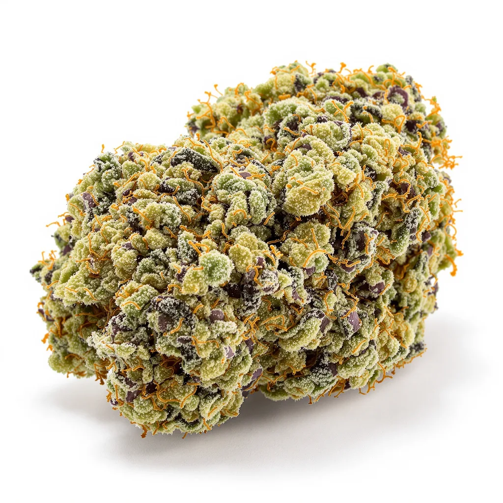Magnum 49% indica / 51% sativa — fleur avec trichomes visibles
