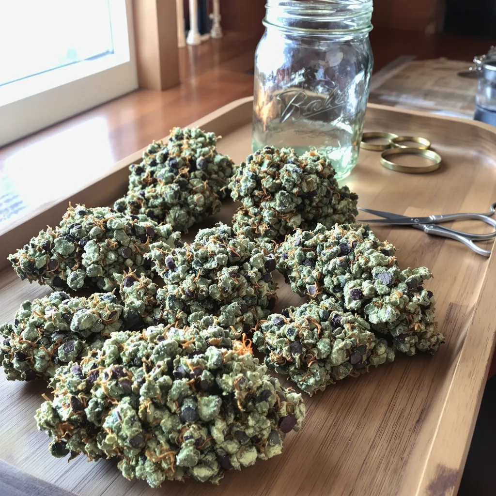 Mandarin 36% indica / 64% sativa — fleur avec trichomes visibles