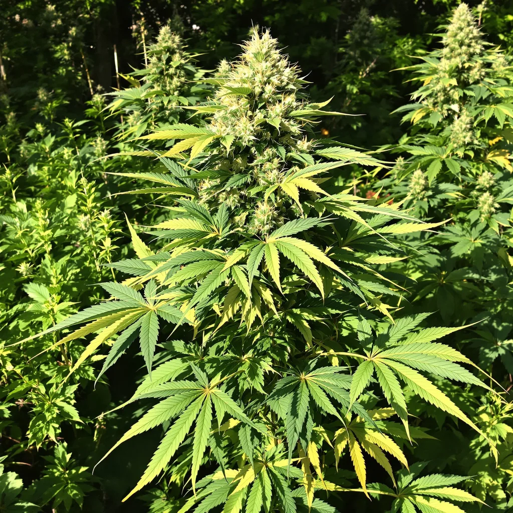 Mandarine 76% indica / 24% sativa — fleur avec trichomes visibles