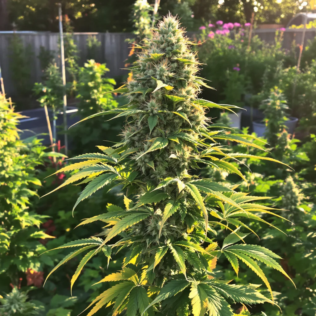Mango Haze 40% indica / 60% sativa — fleur avec trichomes visibles
