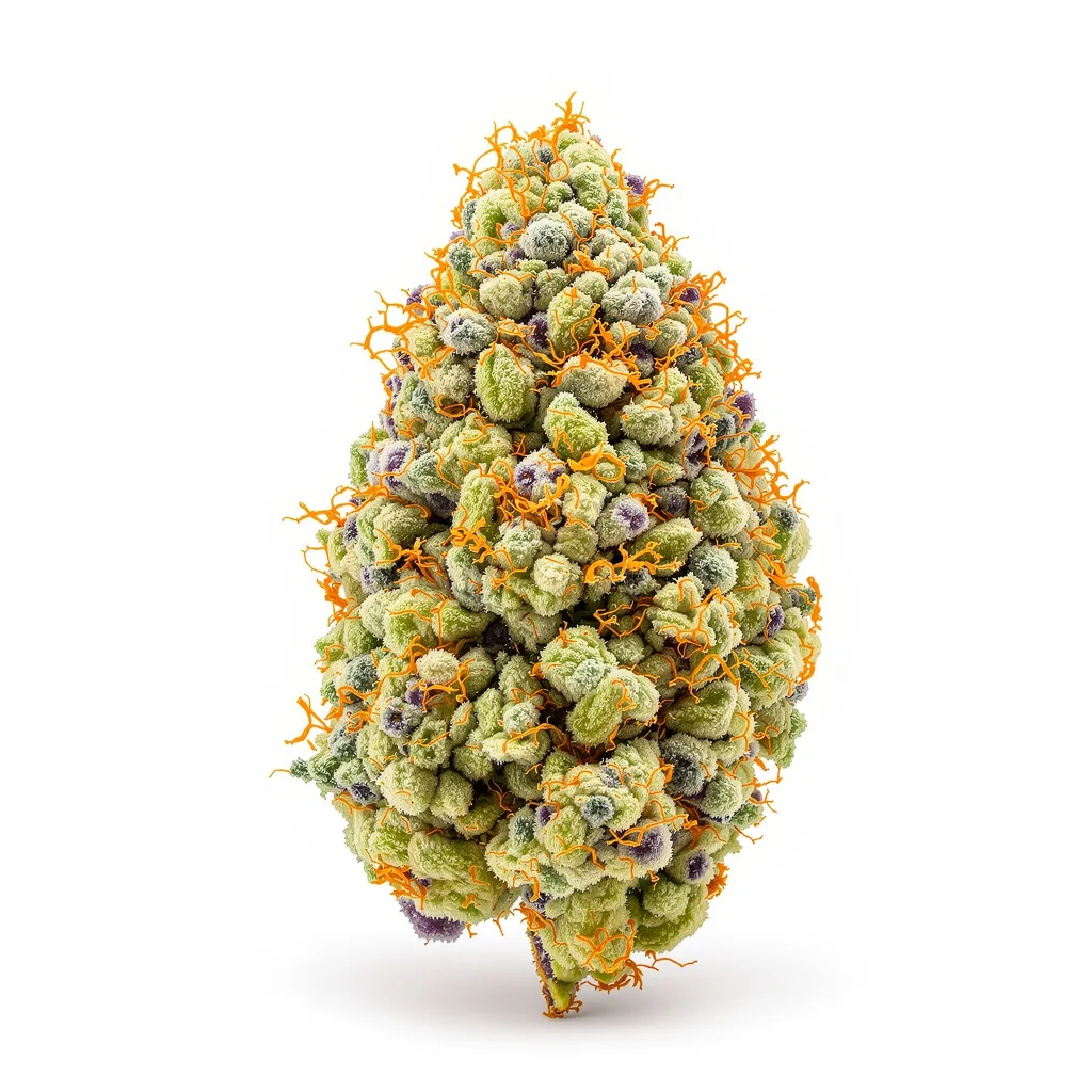 Manitoba Poison 57% indica / 43% sativa — fleur avec trichomes visibles