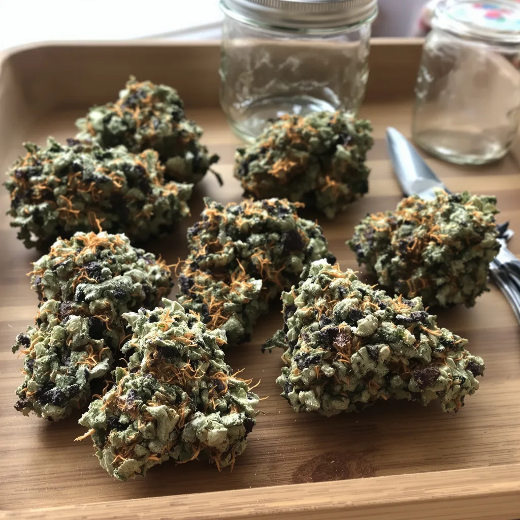 Maple Leaf 70% indica / 30% sativa — fleur avec trichomes visibles