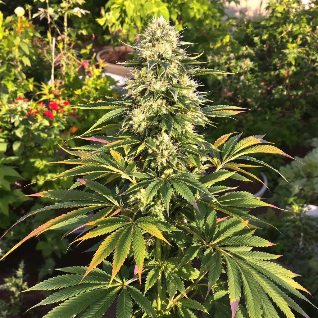 Maple Leaf 70% indica / 30% sativa — fleur avec trichomes visibles
