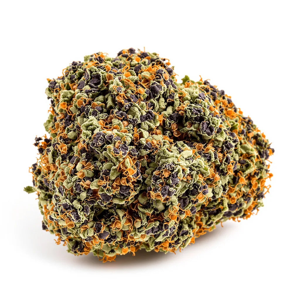 Maple Leaf 70% indica / 30% sativa — fleur avec trichomes visibles