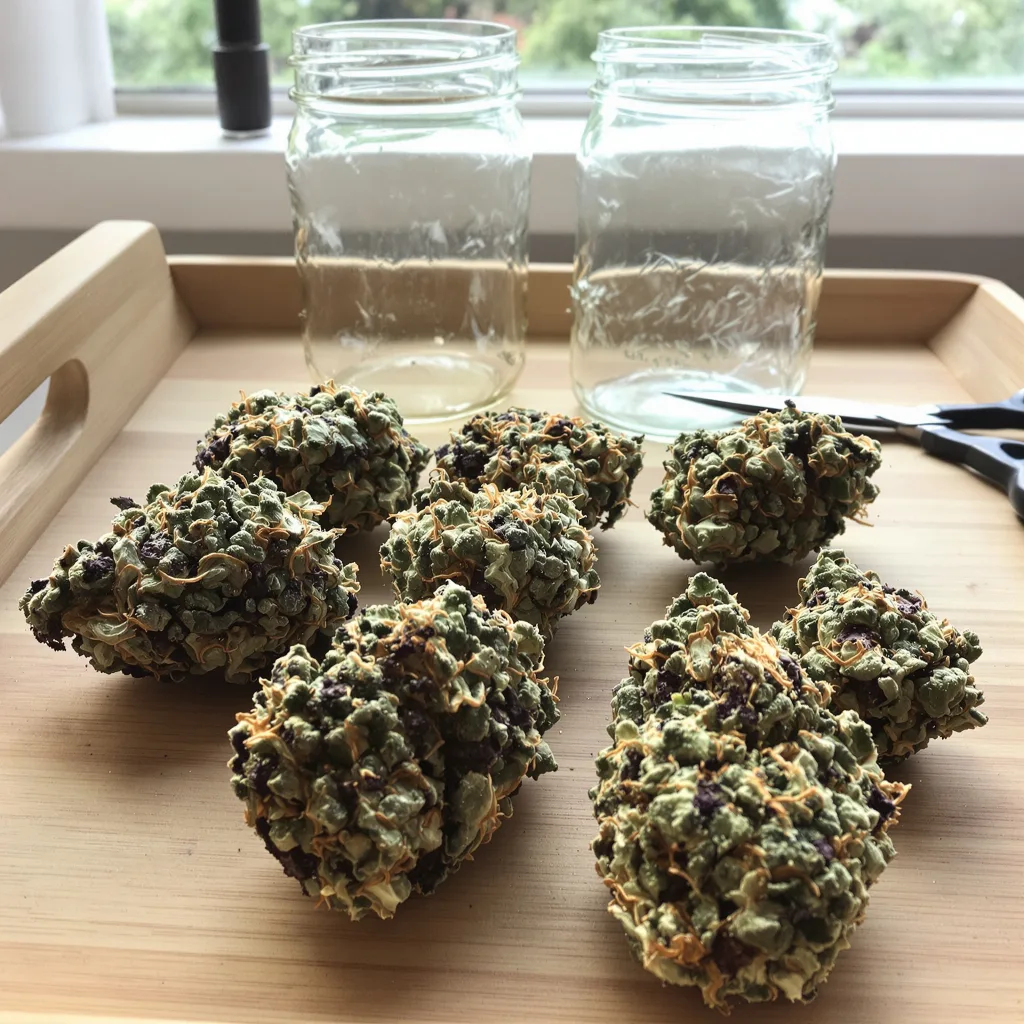 Marcosus Marshmellow 87% indica / 13% sativa — fleur avec trichomes visibles