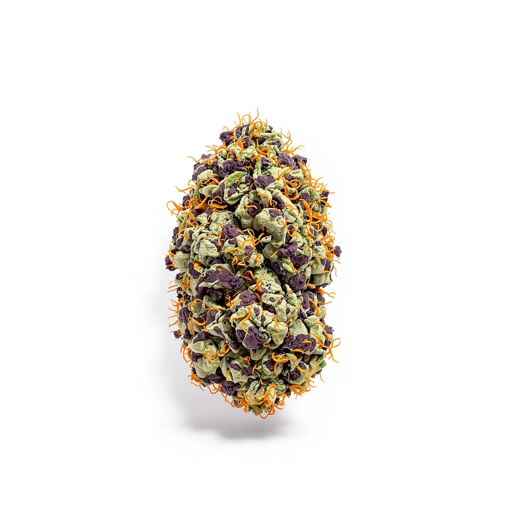 Marcosus Marshmellow 87% indica / 13% sativa — fleur avec trichomes visibles