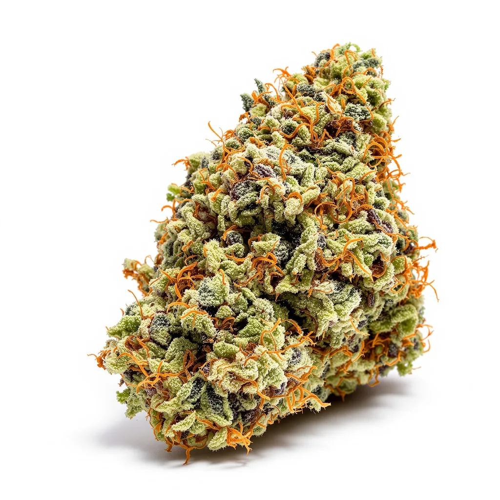 Master Jedi 40% indica / 50% sativa — fleur avec trichomes visibles