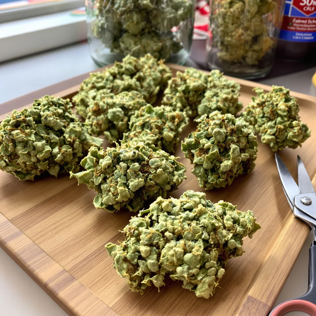 Mataro Blue CBD 54% indica / 46% sativa — fleur avec trichomes visibles