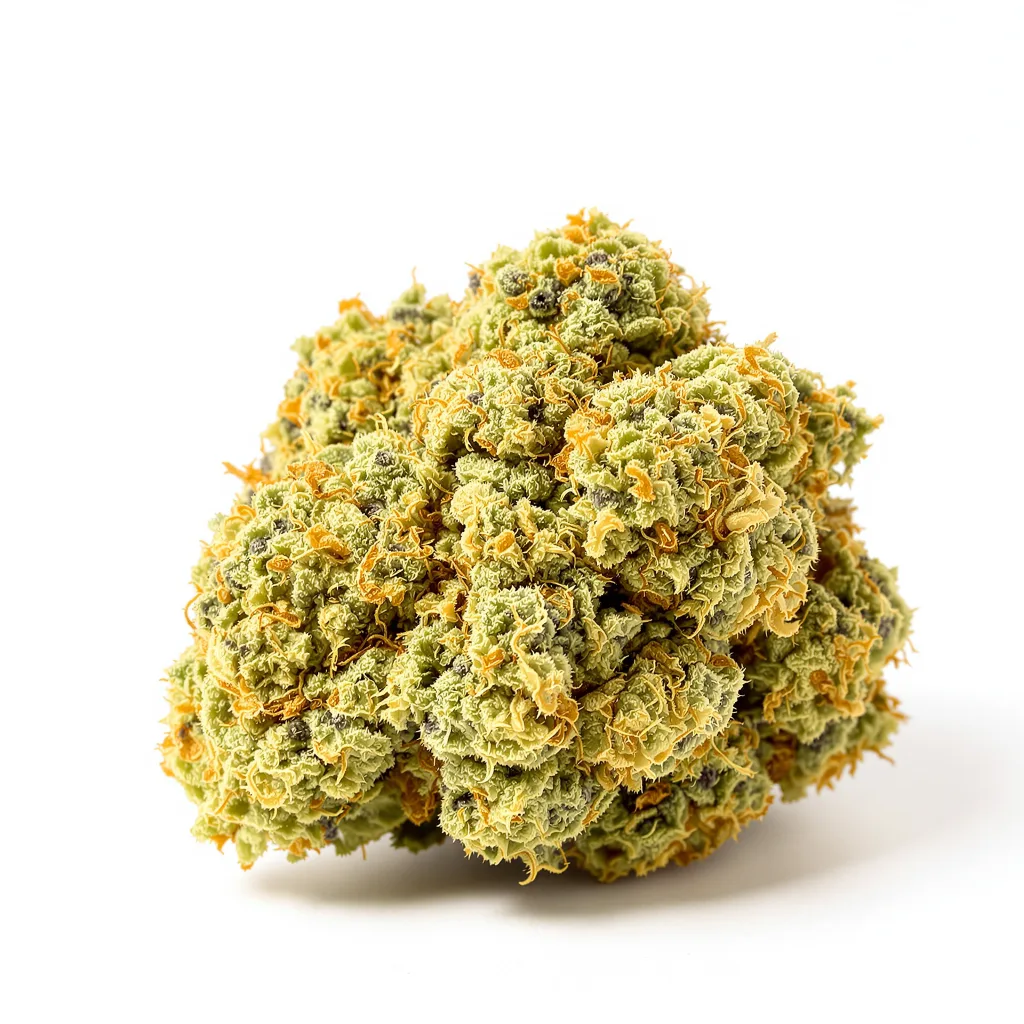 Mataro Blue CBD 54% indica / 46% sativa — fleur avec trichomes visibles