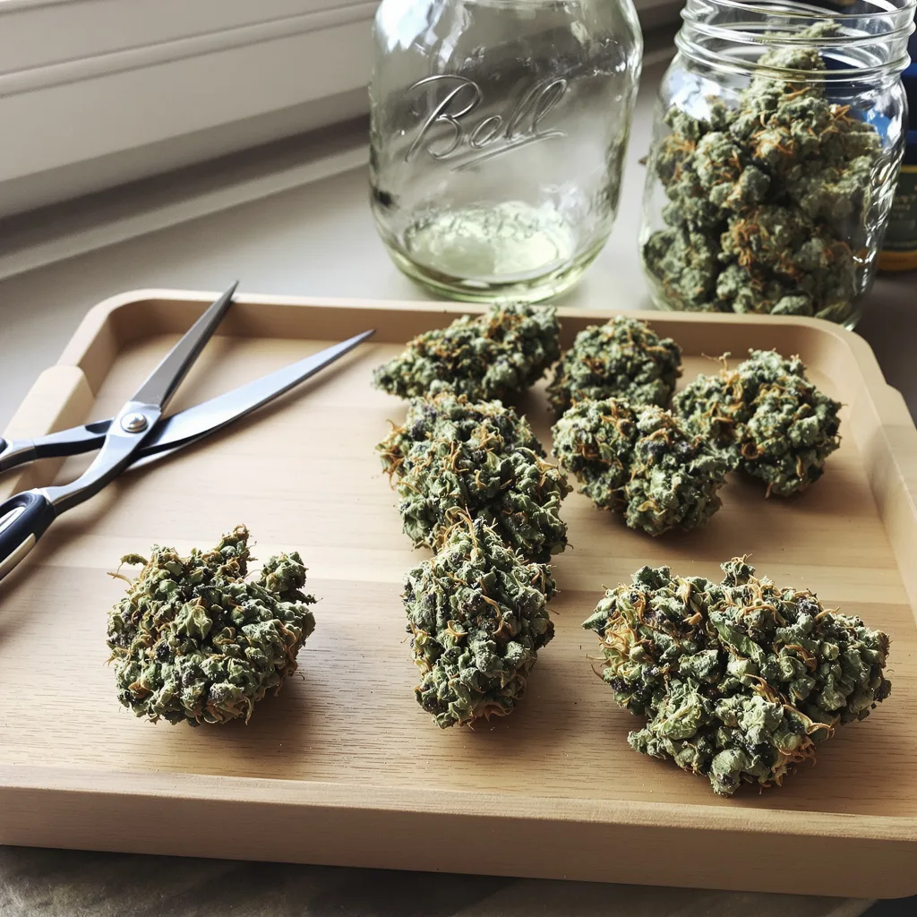 Maui Haole 55% indica / 45% sativa — fleur avec trichomes visibles
