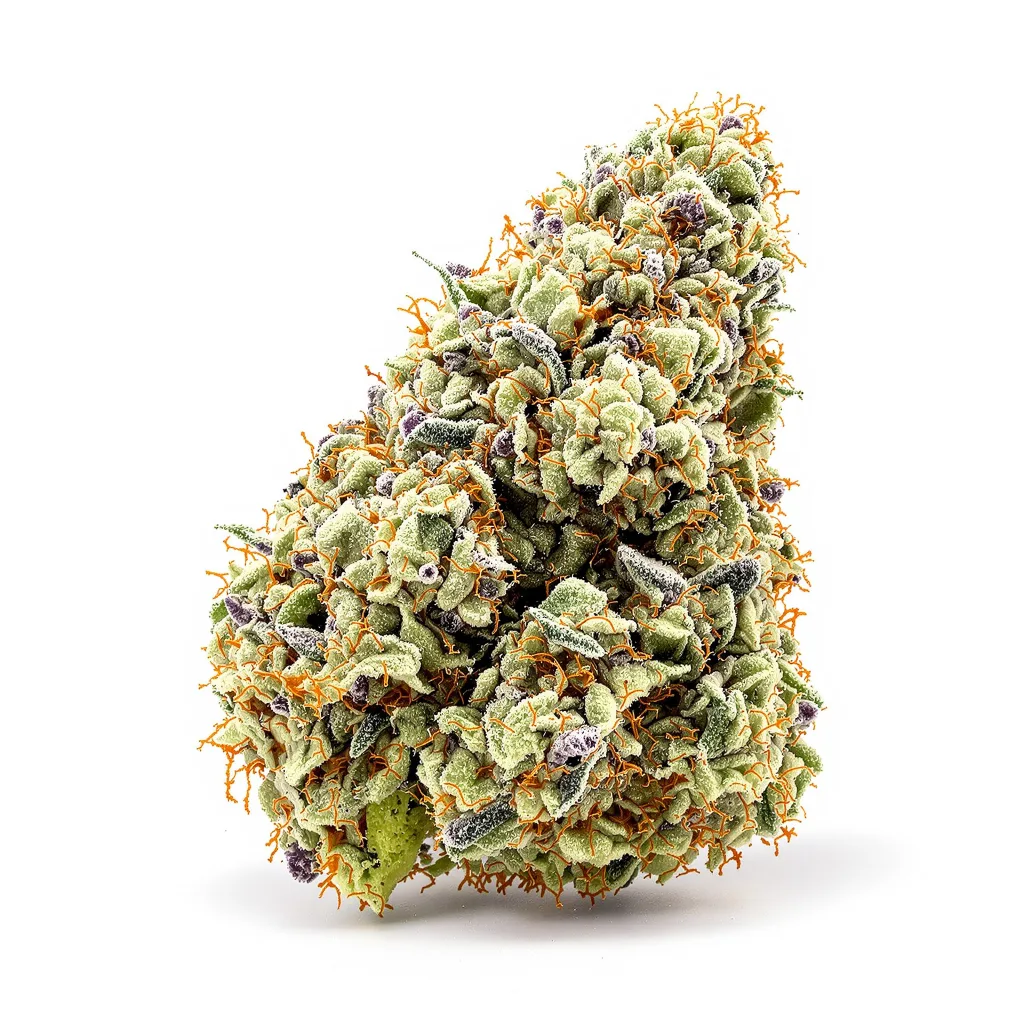 Maui Haole 55% indica / 45% sativa — fleur avec trichomes visibles