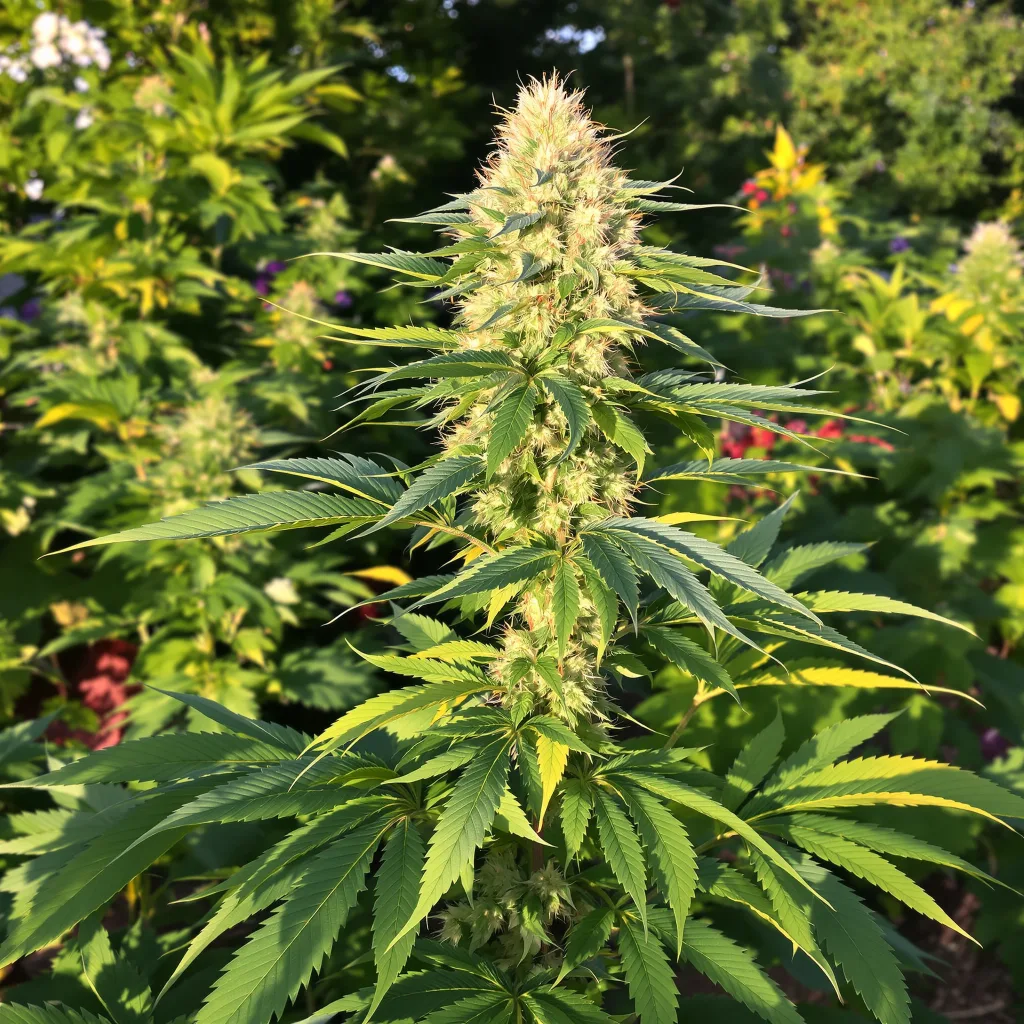 Mean Misty 35% indica / 65% sativa — fleur avec trichomes visibles