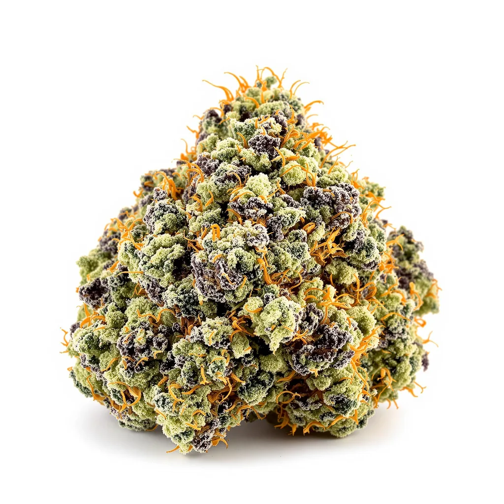 Mean Misty 35% indica / 65% sativa — fleur avec trichomes visibles