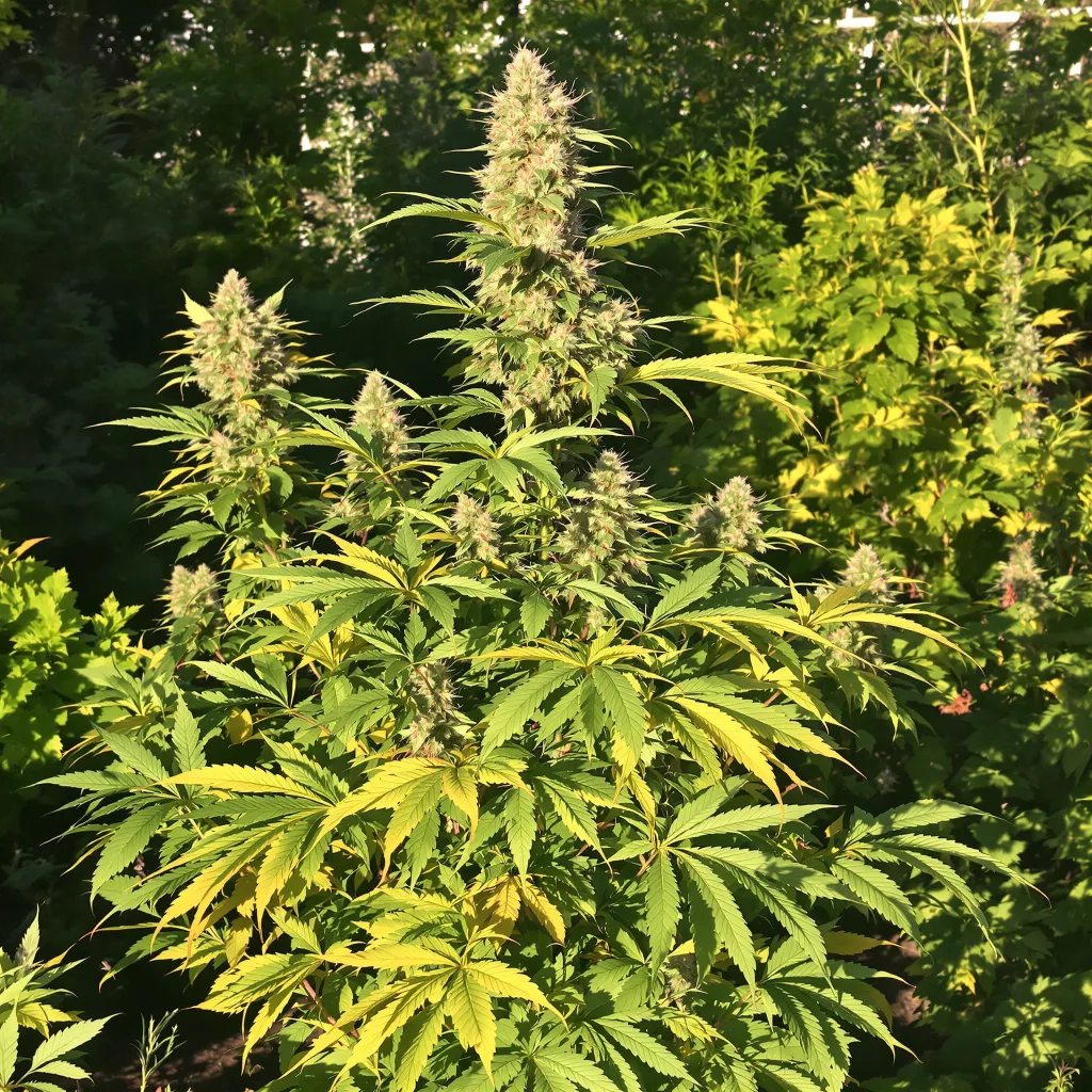 Mean Misty 35% indica / 65% sativa — fleur avec trichomes visibles