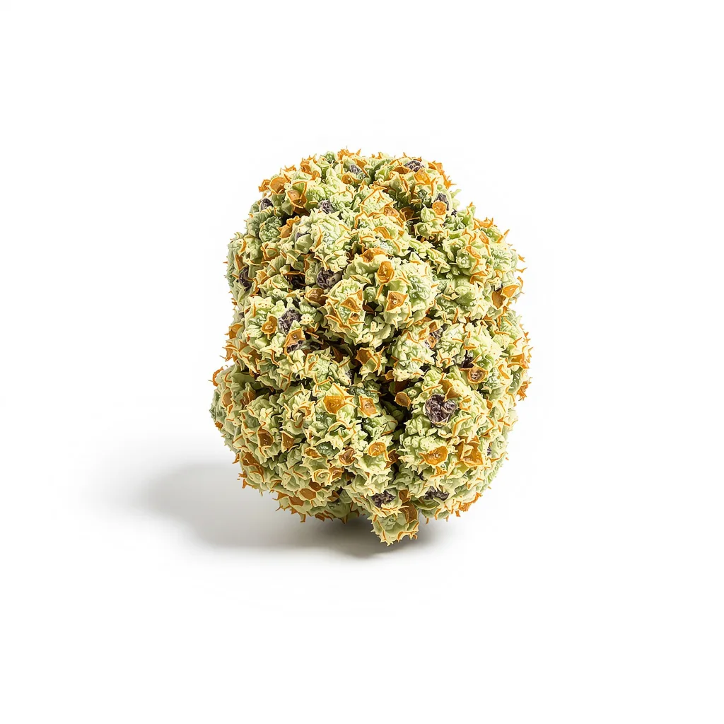 MedGom CBD 53% indica / 47% sativa — fleur avec trichomes visibles