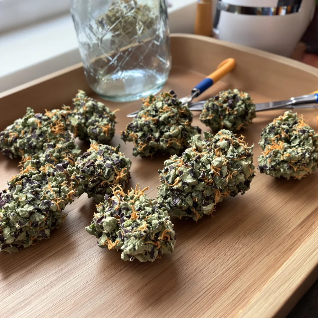 Medicine Man 80% indica / 20% sativa — fleur avec trichomes visibles
