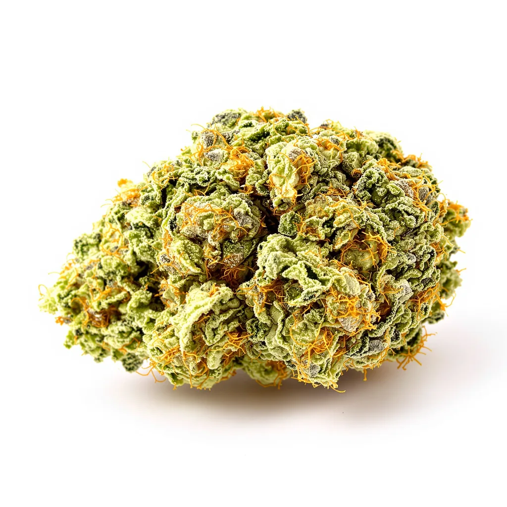 Melting Pot 13% indica / 87% sativa — fleur avec trichomes visibles