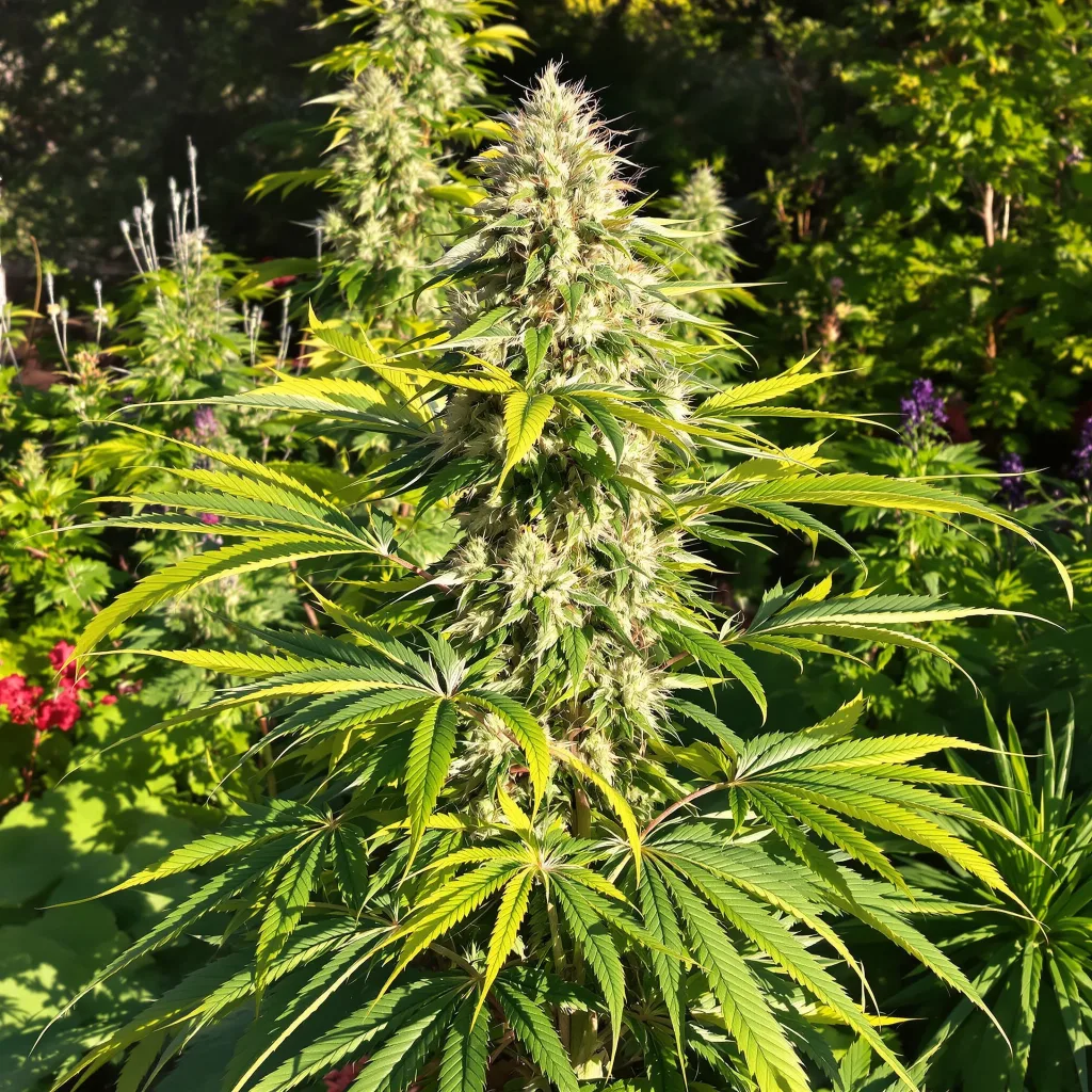 Mendo Breath 60% indica / 30% sativa — fleur avec trichomes visibles