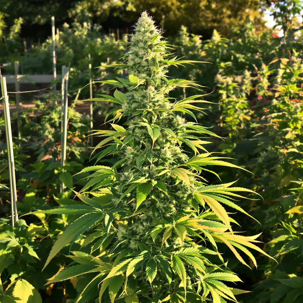 Mendo Breath 60% indica / 30% sativa — fleur avec trichomes visibles
