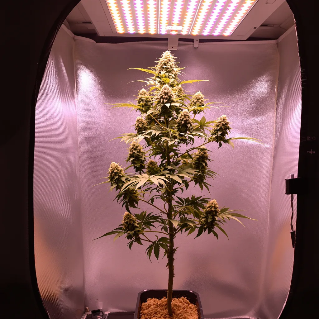 Plante de cannabis Mendocino Purps en floraison — 120-180 cm féminisée
