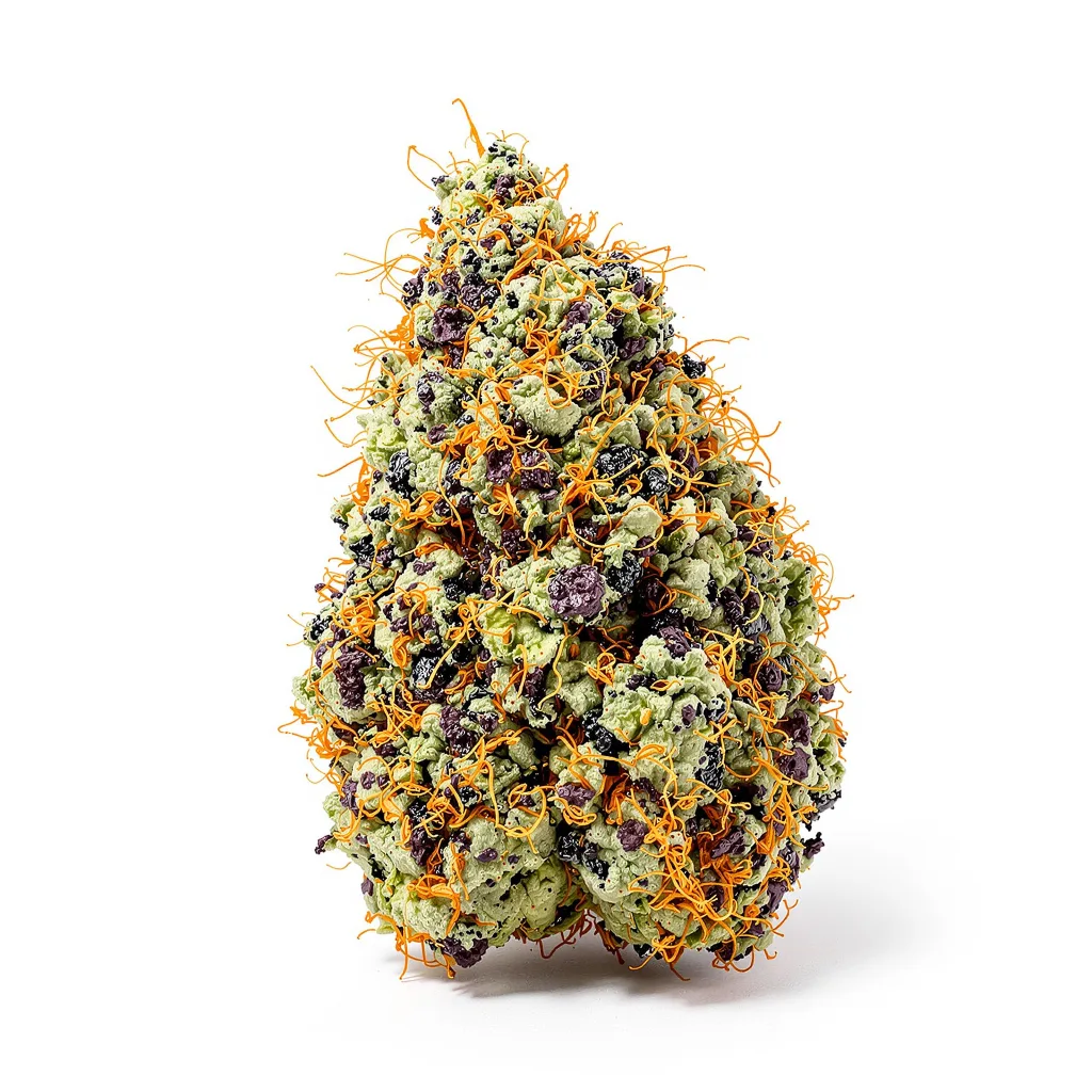 Middlefork 79% indica / 21% sativa — fleur avec trichomes visibles