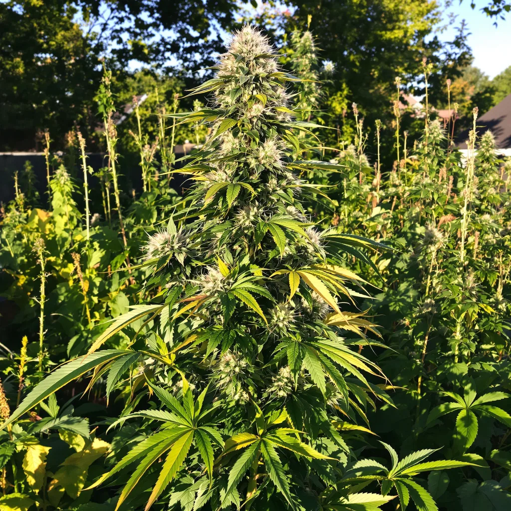 Midnight 40% indica / 50% sativa — fleur avec trichomes visibles