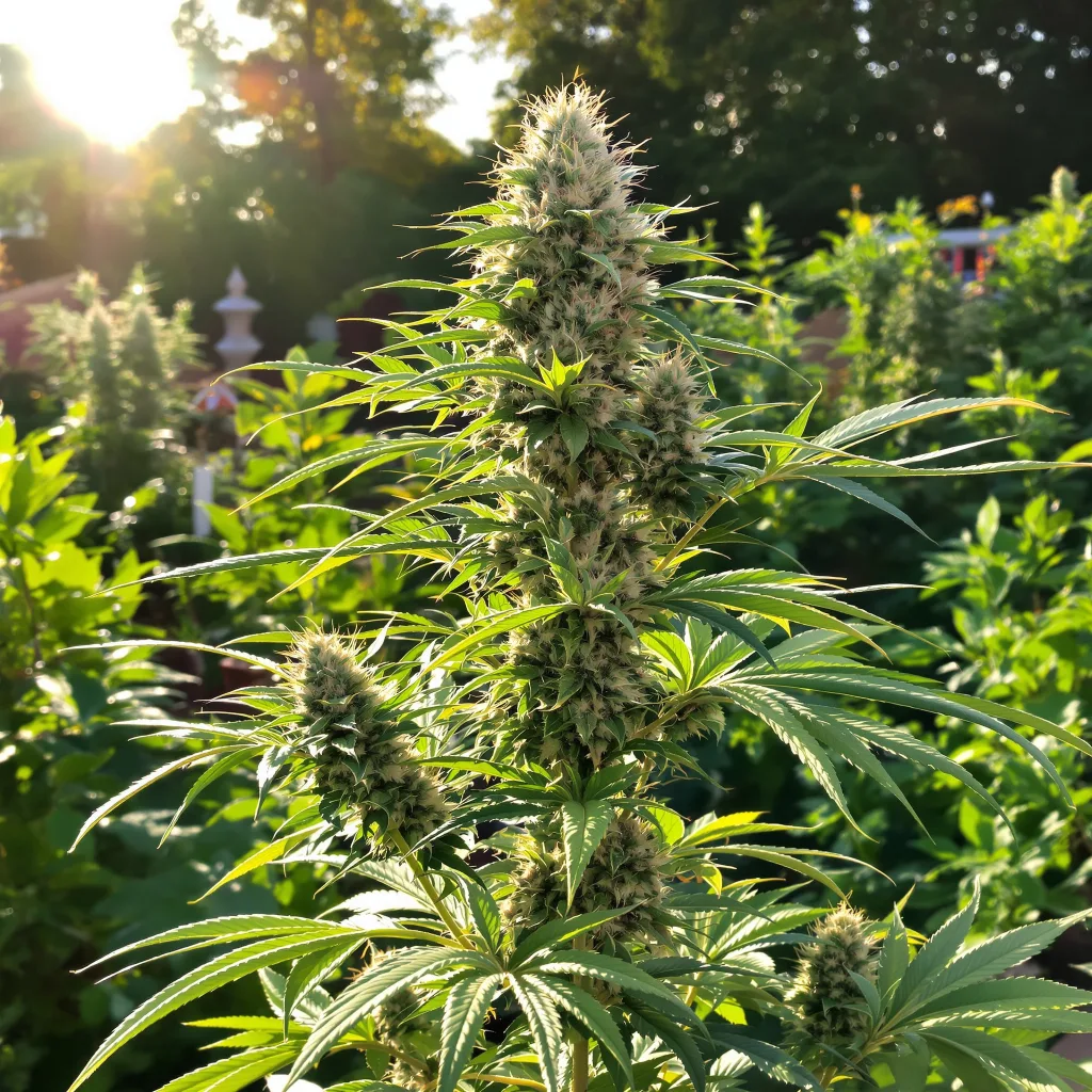 Millennium 48% indica / 52% sativa — fleur avec trichomes visibles