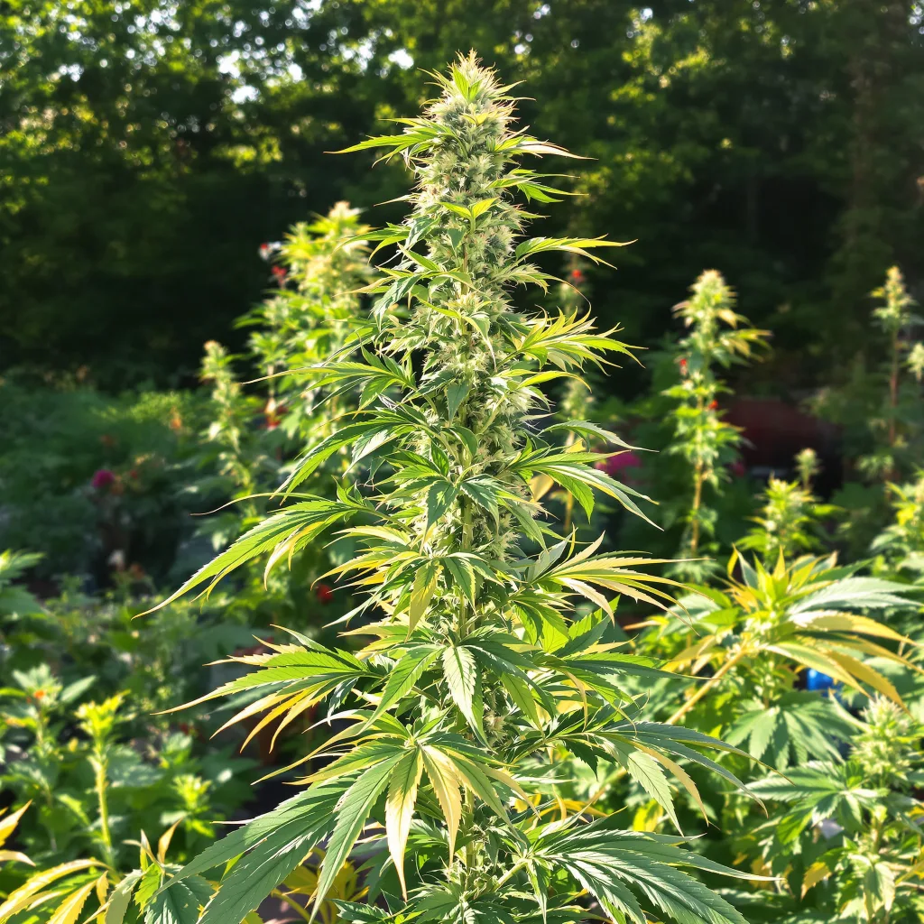 Mimosa 30% indica / 70% sativa — fleur avec trichomes visibles