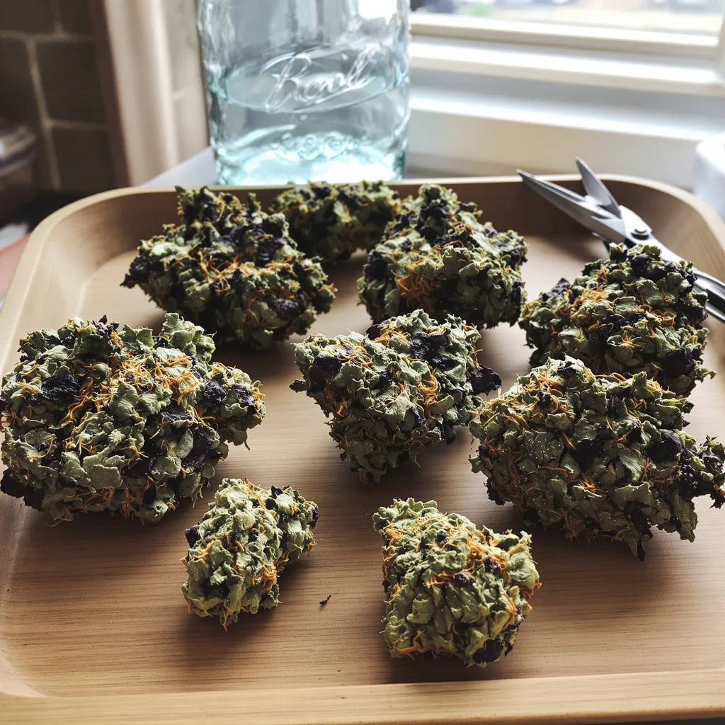 Mimosa 70% indica / 50% sativa — fleur avec trichomes visibles