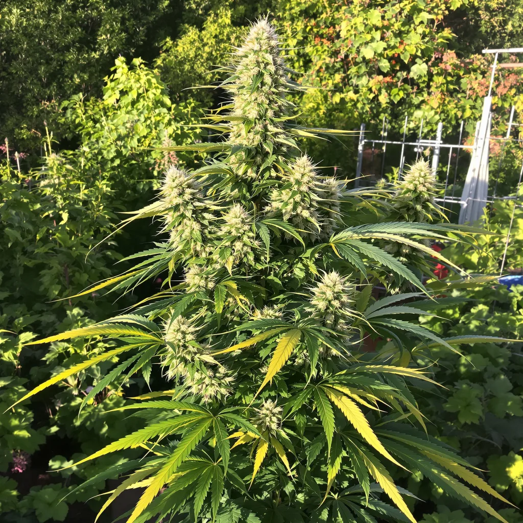 Mint 52% indica / 48% sativa — fleur avec trichomes visibles