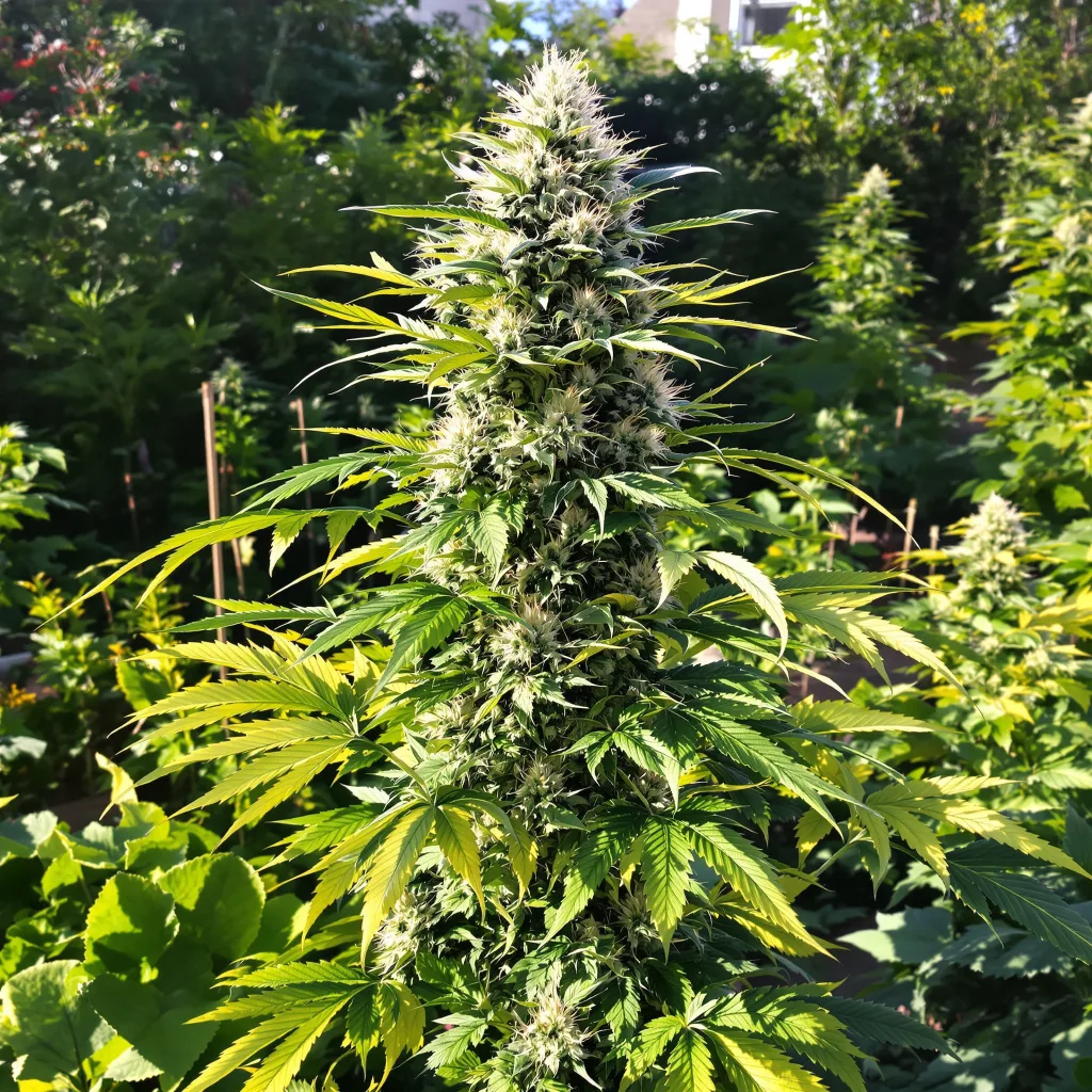 Misty Kush 47% indica / 53% sativa — fleur avec trichomes visibles